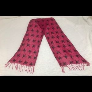 Playful Hot Pink Scarf with Skulls